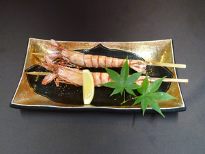 有頭海老塩焼き